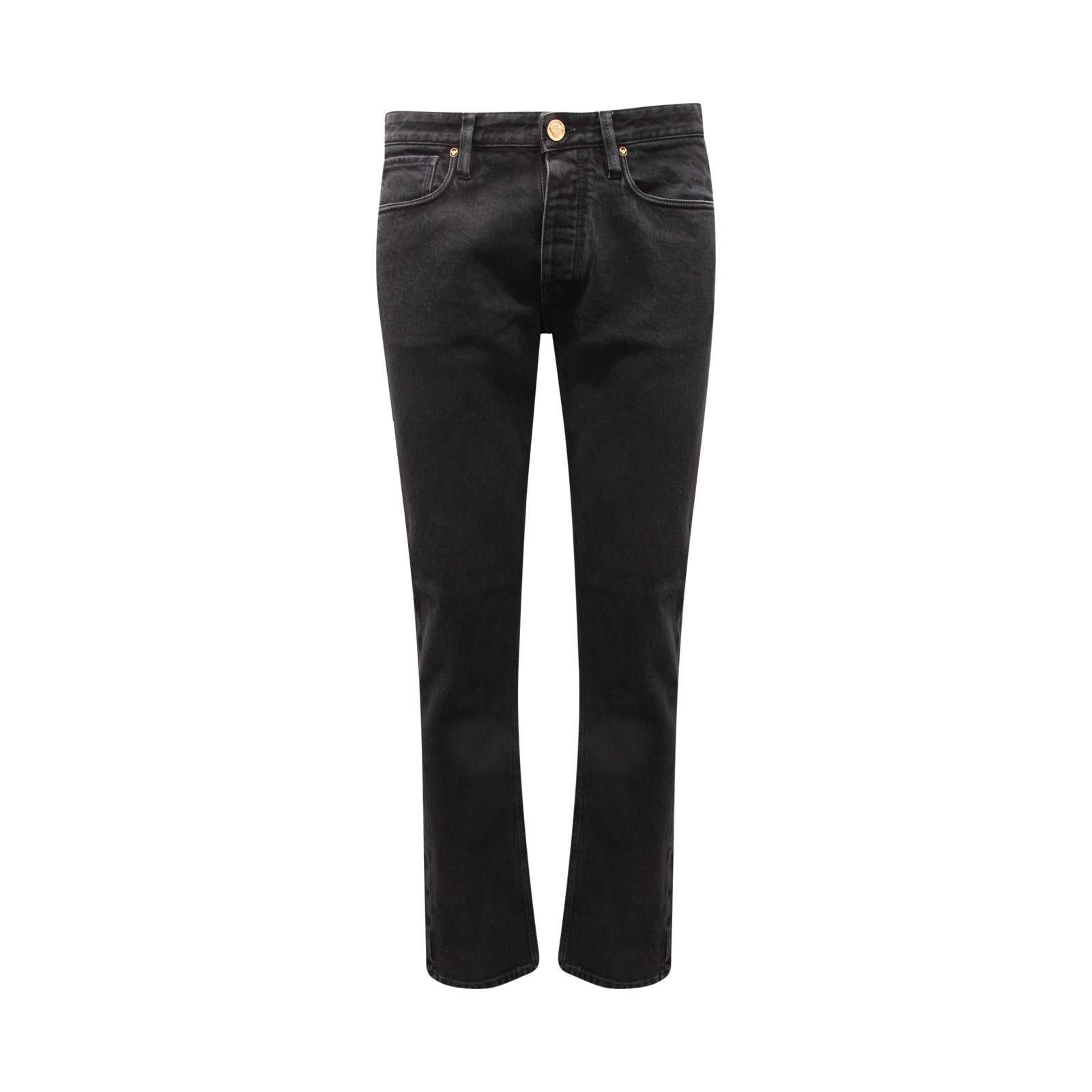 0791AR джинсы uomo EMPORIO ARMANI мужские джинсовые брюки зауженного кроя черного цвета 51890₽