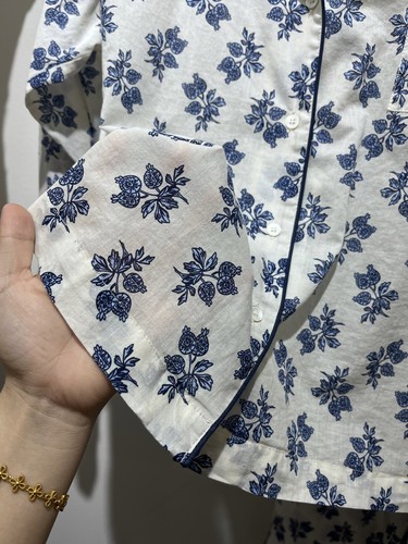 Camicetta donna Doen con colletto floreale manica lunga top / pantaloni dritti - Foto 8 di 24