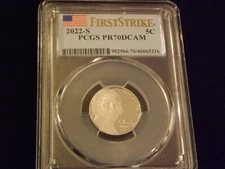 2022-S   Nickel   First Strike         PCGS PR 70 DCAM