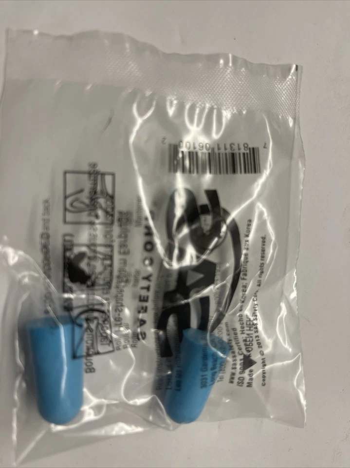 10 只装 x SAS Safety Corp 蓝色耳塞,30 分贝,10 双装。 — 第 2/2 张图片