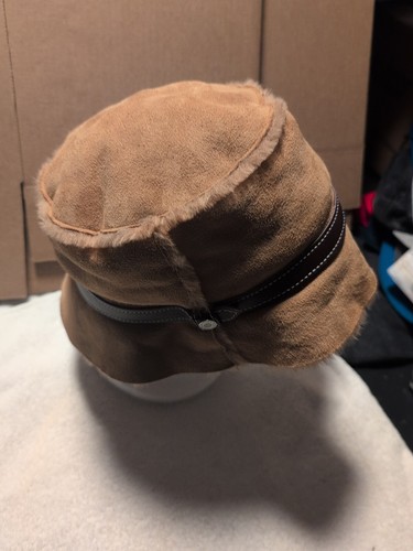 Coach Taupe-Brown Lamb Shearling Bucket Hat - Size M/L ... 'RARE'