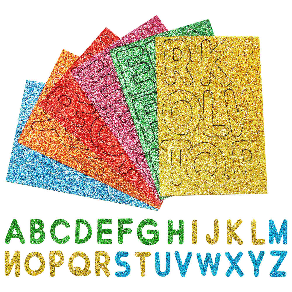 156pcs Glitter Alphabet Letter Stickers for Decorative Adhesive Crafting Projects