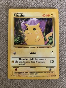 1995 Pikachu Gnaw Pokemon Card 58 102 Rare 40 Hp Mint Ebay