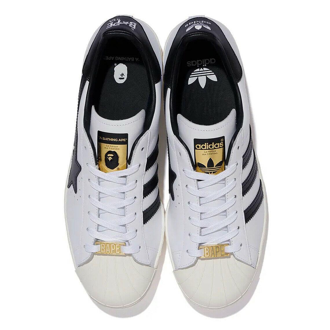 adidas superstar 80s bape white black