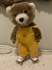 Vintage roller skating teddy bear toy-music- battery operated-Sammy skates 1985