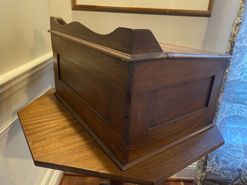 Antique Victorian Table Top Walnut Writing Desk Traveling Document Box - Picture 10 of 11