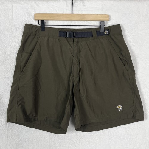 Mountain Hardwear Canyon Belted Shorts Mens XL Green Nylon Hiking Outdoor