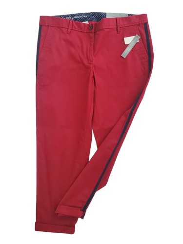 Talbots 10P Freundin rot Chino Knöchelhose marineblau Seitenstreifen entspanntes Bein NEU 89 $ - Bild 5 von 9
