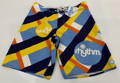 Mens size 32 Orange And Blue RHYTHM Board Shorts *VGC* | eBay