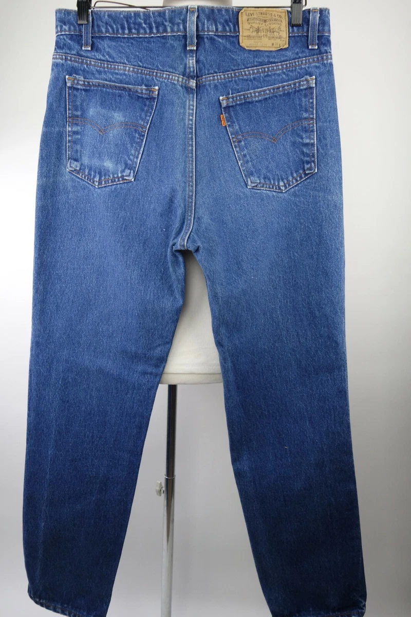 Vintage Levis 607 Orange Tab Jeans Slim Fit Men Size 36 x 31 Made