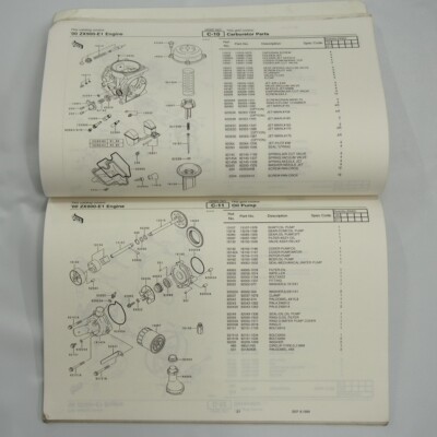 たく　1 Genuine Kawasaki Ninja ZX-9R ZX900-E1 2000 Parts List