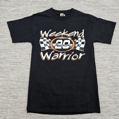 Vintage Tony Stewart Weekend Warrior #20 T-Shirt Size Small NASCAR - Black