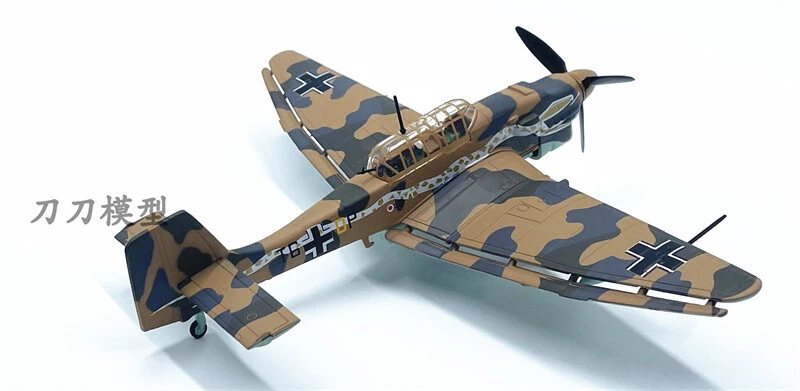 Bombardero de buceo Stuka Ju-87B Junkers alemán escala 1/72 modelo fundido a presión colección marrón Foto 3 de 4