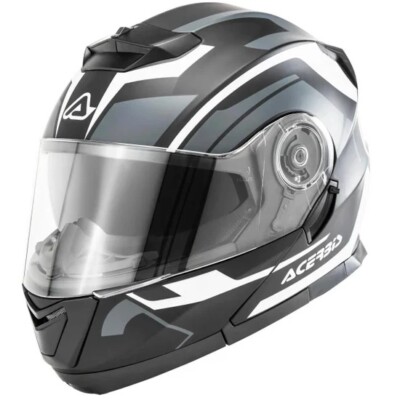 Casco de moto abatible Acerbis Serel Negro Mate - Gris Talla S