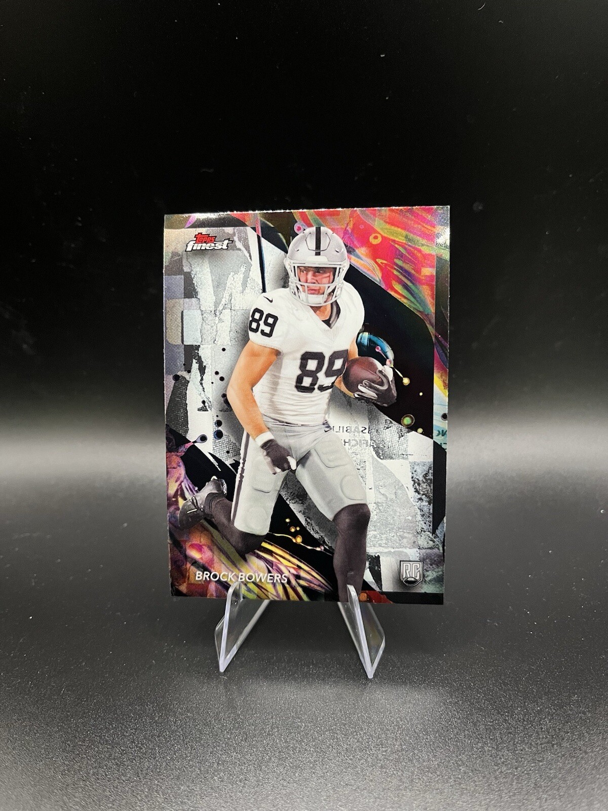 2024 Topps Finest #182 Brock Bowers Rookie Uncommon Refractor RC Raiders