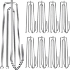 30PC Stainless Steel Curtain Pleat Hooks,Drapery Hook and Pin for Pleated Drapes