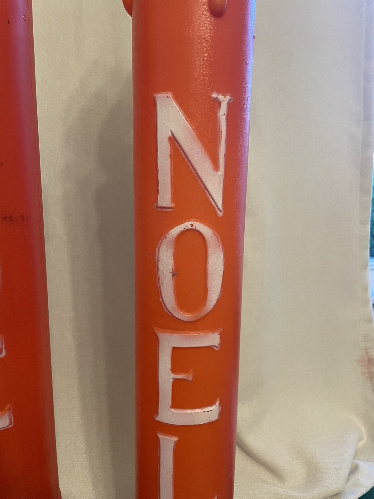 Vintage Blow Mold Christmas Candles (2) 1970’s Holiday NOEL No Wiring