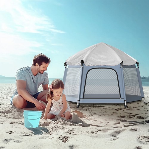 Outdoor Indoor Pop Up Baby Play Tent Breathable Mesh Baby Playpen Yard w UV Cove - Picture 5 of 16