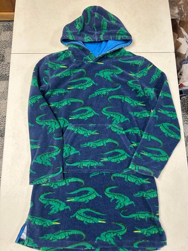 MINI BODEN THICK TERRY CLOTH ALLIGATOR SWIMSUIT HOODED COVER UP SZ 11 12 LNW - Picture 2 of 4