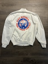 Vintage Elks Hoop Shoot Jacket Mens Medium 90s Bomber Nylon USA Union Made 80s