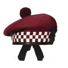 Maroon Balmoral Cap White Maroon Diced
