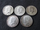 Lot of 5 1964 Kennedy Silver Half Dollars