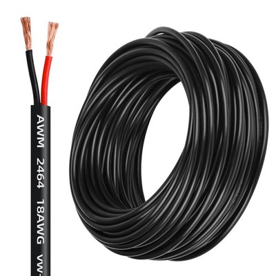 18 Gauge 2 Conductor PVC Cord, -Copper Cable, 50FT Pure Copper Electrical Wir...