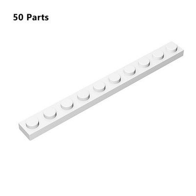 4477 Plate 1x10 White Bricks Parts 50 PCS Bricks, Pieces & Parts 100% Compatible