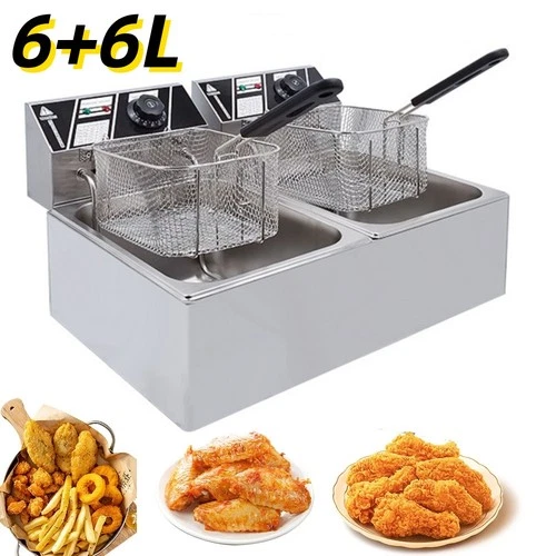 Öl-Friteuse Friteuse 12L Edelstahl 5000W Profi Küche Kaltzonen Fritteuse Fritöse - Bild 1 von 9
