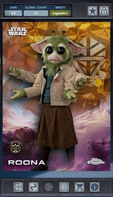 Roona - Debut Gold 50cc Legendary Star Wars Card Trader Chrome Sapphire 2025