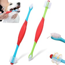 2PCS Dog Toothbrush 360 Degree Dual Head Dog Toothbrush Non Slip Pet Dental Care