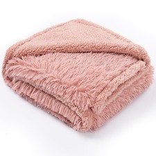 Waterproof Dog Blanket Pink Fluffy Long Faux Fur Pet Throw Blankets 28x20in f...