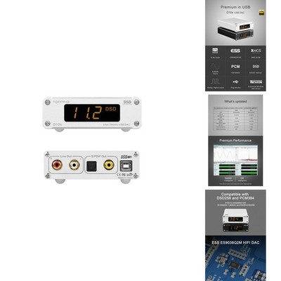 KGUSS Topping D10s HiFi USB DAC - ES9038Q2M DAC XMOS XU208 PCM384kHz DSD256