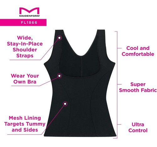 NWT $53 Maidenform Wear Your Own Bra Shapewear Cool Comfort Torsette 2XL - Picture 3 of 13