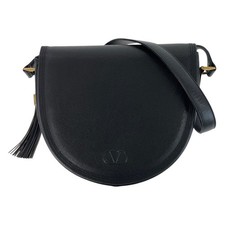 Valentino Leather Shoulder Bag Crossbody Women Black One Size
