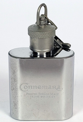 Connemara Peated Single Malt Irish Whisky Mini Flask Keychain Stainless Steel