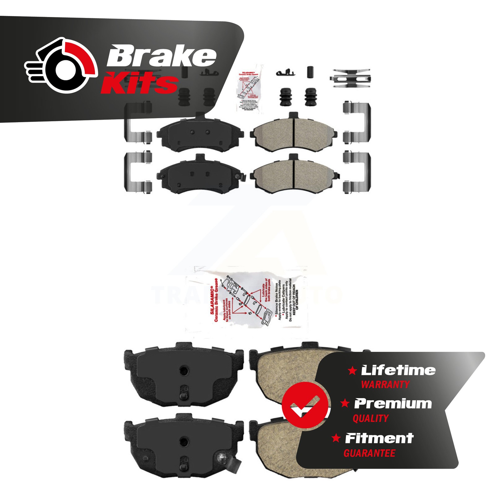 Front Semi-Metallic Rear Ceramic Disc Brake Pads Kit For rear brakes