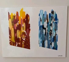 "Fire And Ice"  Abstract Art Painting Original Hand Painted Acrylic On Canvas