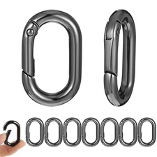 1 Inch Oval Carabiner, 10Pack Small Metal Carabiner Clip,O Rings Spring Snap Hoo