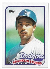 1989 Topps Baseball Franklin Stubbs Team name in gray #697 Los Angeles Dodgers
