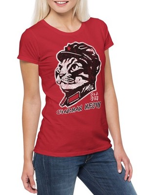Chairman Meow Damen T-Shirt Mao Cat Cats Socialist Socialism Communist Communism