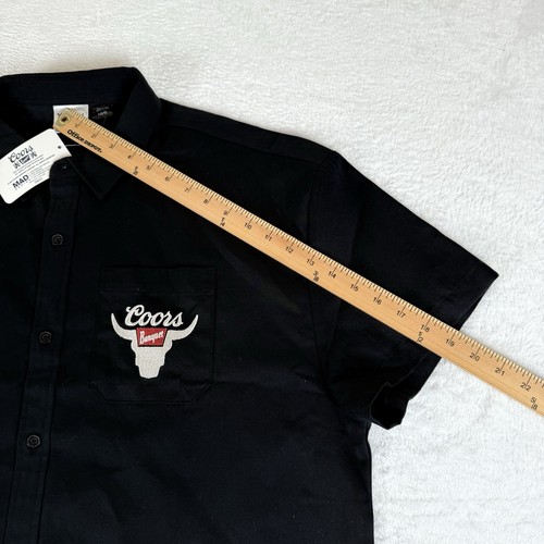 Nuova camicia western Coors Banquet birra "Rodeo" uomo grande (50" petto) nera SS - Foto 7 di 9
