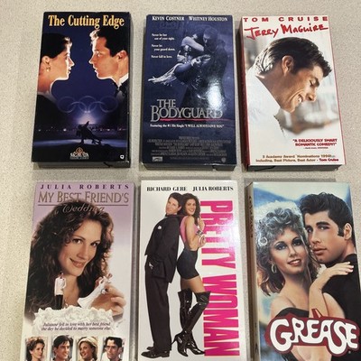 Chick-Flicks VHS Tapes, Lot Of 6 Grease. Pretty Woman, The Bodyguard Etc. BIN L