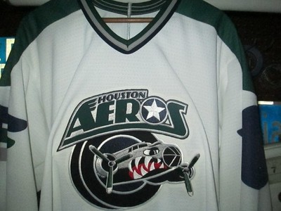 Houston Aeros Vtg 1990s y2k AHL Minor League Hockey Bauer jersey Mens Medium