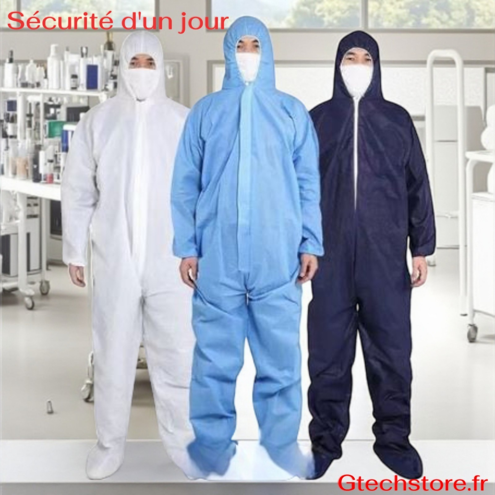 Combinaison jetable respirante et anti-poussière avec capuche pour protection de chantier