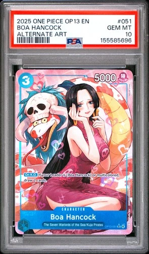 2025 ONE PIECE OP13-CARRYING ON HIS WILL ALTERNATE ART #051 BOA HANCOCK PSA 10