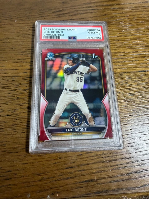 2023 Bowman Draft Chrome Eric Bitonti Red Refractor /5 PSA 10 GEM MINT