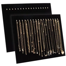 2-Pack Jewelry Display for Selling (17 Hooks, Black)