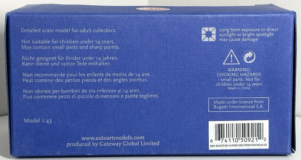 AUTOart 1:43 - Bugatti EB118 Paris 1998 (Blue) - 50921 - Image 4 of 4