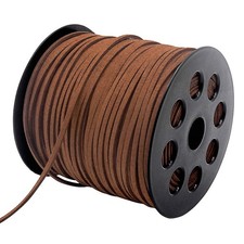 Leather String, 100 Yards 2.6Mm Flat Suede Cord, Faux Leather Cord for Jewelry M
